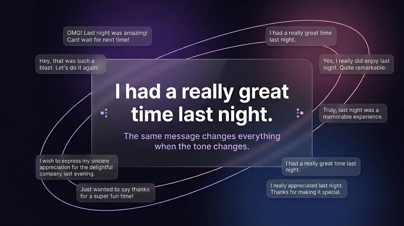 Multiple chat bubbles showing different tones