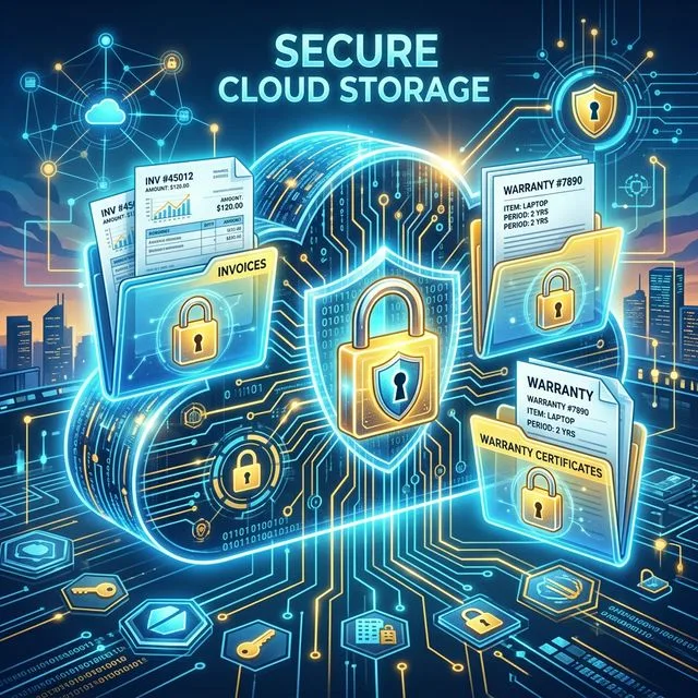 Secure digital storage of warranty documents